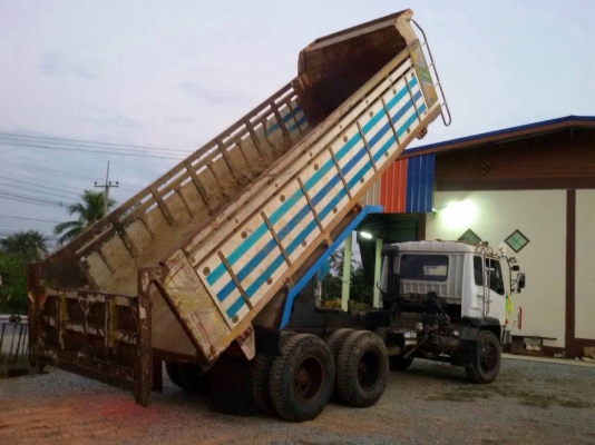 ขายรถบรรทุกสิบล้อดัมพ์ Mitsubishi turbo TF#7,4xx ปี 40 เครื่องเดิม 6d16 turbo-220 แรง เกียร์เดิม