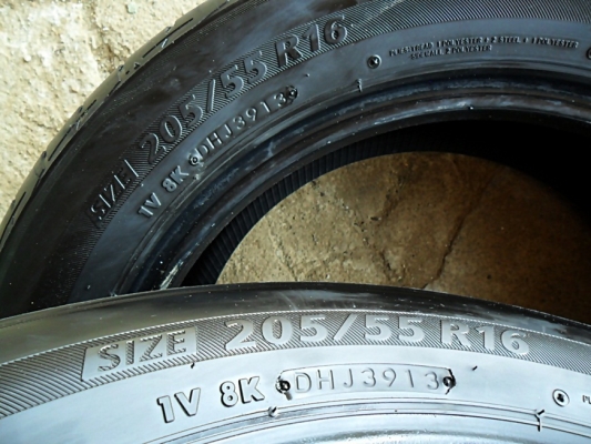 ยางขอบ16  บริดสโตน205-55-R16ลงพื้นปี14 (4เส้น3,200)