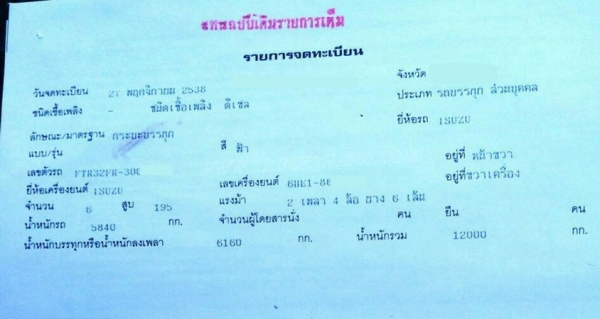 รถบรรทุก 6 ล้อ ISUZU รุ่น FTR ปีจดทะเเบียน 2538 รถบรรทุก 6 ล้อ ISUZU รุ่น FTR ปีจดทะเเบียน 2538