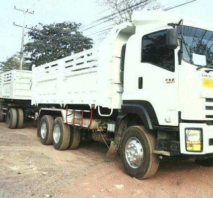 สิบล้อ อีซูซุ 360ปี56 แม่ลูก3คาน ดั้มสามมิตแท้ สภาพดีสวยกริ๊ปเดิมทั้งคันใช้งานวิ่งแค่ 120,000กม. เล่มทะเบียนพร้อมโอน