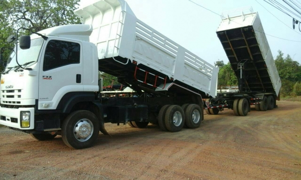 สิบล้อ อีซูซุ 360ปี56 แม่ลูก3คาน ดั้มสามมิตแท้ สภาพดีสวยกริ๊ปเดิมทั้งคันใช้งานวิ่งแค่ 120,000กม. เล่มทะเบียนพร้อมโอน