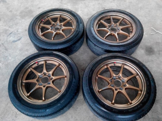 CE28 ขอบ15 4รู100-114 กว้าง7 ล้อสวยๆ ไม่เคยซ่อม