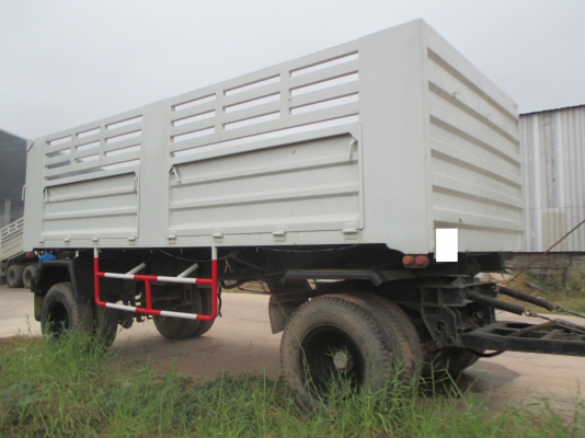 หางพ่วง 2เพลา ดั้ม สีขาว