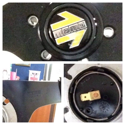 ขายพวงมาลัย4ก้านหนังดำ MOMOแท้made in ltaly ขนาด14นิ้้ว ราคา1900บาท โทร0924462525โส