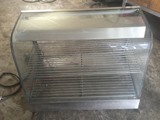 ขายตู้กระจกโค้ง กว้าง80สูง54โชว์อาหาร กระจกหลังไม่มีนะ อุ่นอาหารไม่ได้