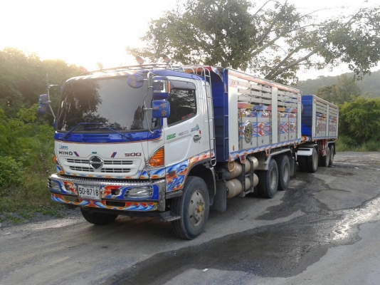 ขายรถพ่วง Hino 380 ปี57 พ่วงแม่ลูกดั๊มพ์