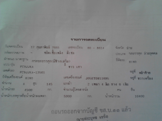 ขายต่อคนจองหาย หกล้อเมก้า ซีรี่500 ปี 55