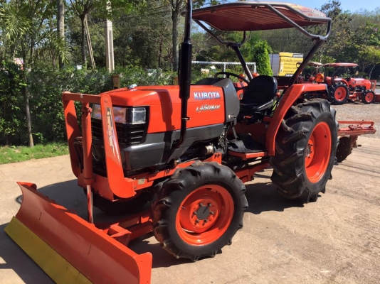 ขายรถไถKubota L4508DI (4WD) พร้อมใบมีดหน้าและผานบุกเบิกช้าง รถพร้อมใช้งาน