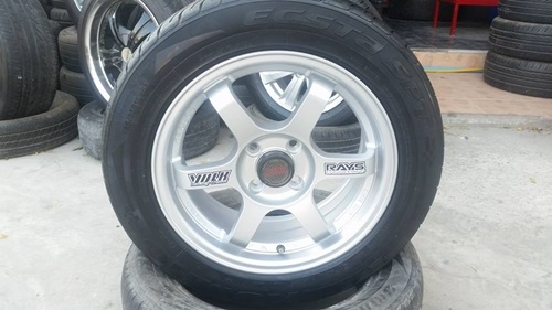 ขายล้อTE37 ขอบ15 4รู100 กว้าง6.5 ET40 พร้อมยาง 4 ล้อ