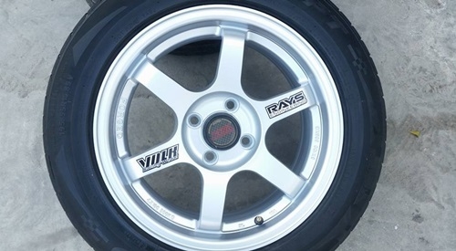 ขายล้อTE37 ขอบ15 4รู100 กว้าง6.5 ET40 พร้อมยาง 4 ล้อ