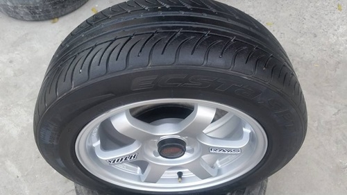 ขายล้อTE37 ขอบ15 4รู100 กว้าง6.5 ET40 พร้อมยาง 4 ล้อ