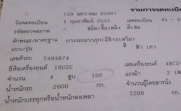 ISUZU TL 100 HP 4BC2 รถบรรทุกหกล้อ กระบะคอกเหล็กเหล็กความยาว 4.30 เมตรสภาพสวยพร้อมบรรทุกได้เลย วางหัวอีซูซุ NKR 110 ภายในเก๋งคอนโซลครบพร้อม พวงมาลัยธรรมดา เกียร์ยาว เครื่องยนต์แรงดีไม่แตกเยิ้ม ช่วงล่างคัชซีมีบวมตรงกลางเล็กน้อยครับแต่พร้อมใช้งานได้เลย ยาง ISUZU TL 100 HP 4BC2 รถบรรทุกหกล้อ กระบะคอกเหล็กเหล็กความยาว 4.30 เมตรสภาพสวยพร้อมบรรทุกได้เลย วางหัวอีซูซุ NKR 110 ภายในเก๋งคอนโซลครบพร้อม พวงมาลัยธรรมดา เกียร์ยาว เครื่องยนต์แรงดีไม่แตกเยิ้ม ช่วงล่างคัชซีมีบวมตรงกลางเล็กน้อยครับแต่พร้อมใช้งานได้เลย ยาง