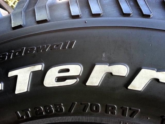 ขายยาง  BF  265 x 70 x 17  พร้อมล้อใหม่  TE 37V