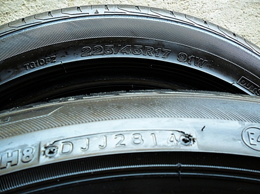 ยางขอบ17  บริดสโตน 225-45-R17ลงพื้นปี15 (4เส้น 4,600)