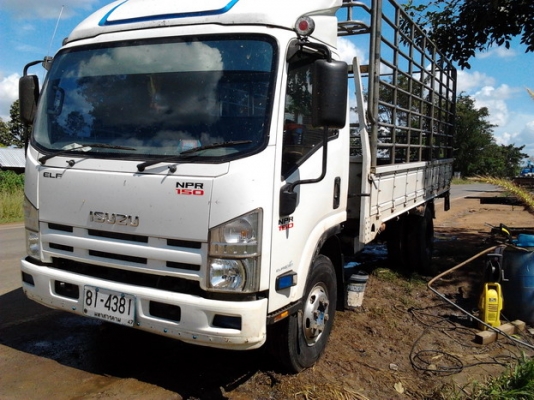 ISUZU ELF NPR 150 HP ปี 51 หัวตึกแล้ว กระบะคอกเหล็กยาว 5.20 เมตร ภายในสวยใหม่ครบ แอร์เย็น พวงมาลัยเพาเวอร์ ช่วงล่างใหญ่ยาง 8.25 ขอบ 16" สภาพดี เอกสารทะเบียนภาษีครบไม่มีขาดพร้อมโอนครับ