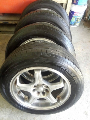 แม็กนำเข้า ขอบ 16 กว้าง 7 ติดยาง โตโย เจแปนดอกล้นๆ