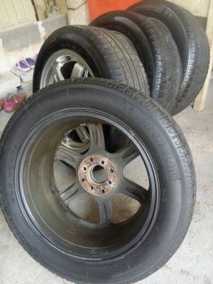 แม็กนำเข้าขอบ 16 ลาย TE37 สีไฮเปอร์ ติดยางเยอรมันดอกเต็ม