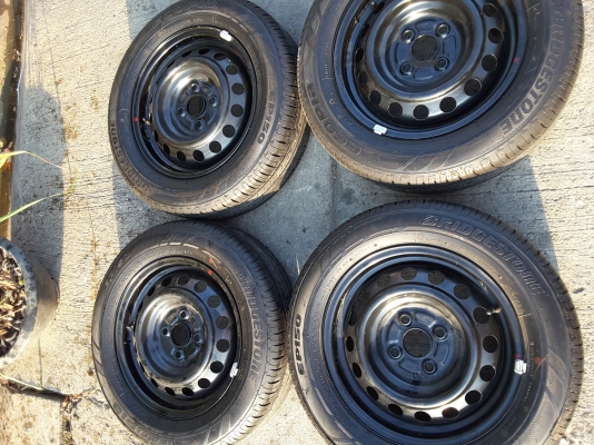 กะทะขอบ 14 4รู 100 พร้อมยาง 175 65 14 ปี 15 ชุดล่ะ 5500