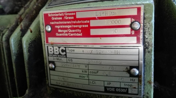 Sell>> มอเตอร์ BBC Germany 60 HP. 1465 RPM. 380V. สภาพใหม่ 95\% วิ่งเงียบ สดนอกพร้อมใช้. Sell>> มอเตอร์ BBC Germany 60 HP. 1465 RPM. 380V. สภาพใหม่ 95\% วิ่งเงียบ สดนอกพร้อมใช้.