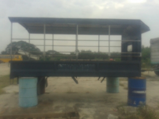 กะบะเหล็ก  กว้าง-2.00 เมตร   ยาว-4.20 เมตร   สูง-0.40 เมตร   หลังคาสูง -1.85 เมตร