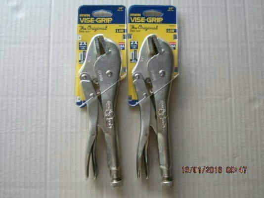 ขายคีมล็อคปากตรง ปากยาว VISE GRIP 10R MADE IN USA.