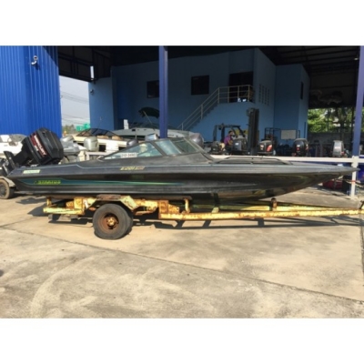 ขายเรือแบสมือสอง 201SKI พร้อมเทลเลอร์ เครื่อง Mercury 150แรงม้า 2จังหวะ