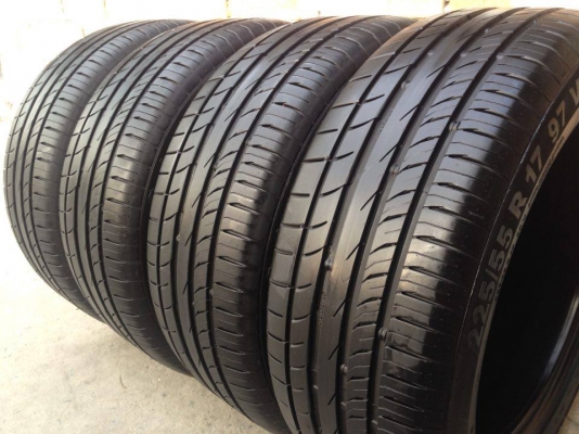 ยาง Continental 225-55-17 ปี 15 ครบชุด 4 เส้น 5500 (เหลือ 2 ชุดสุดท้าย) ยางสวยๆเนื้อนิ่มๆไม่มีปะไม่บวมดอกเต็มๆยางเหลือเยอะวิ่งใด้อีกนานค่ะ