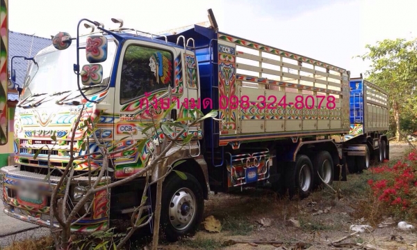 ขายรถพ่วงบรรทุก ISUZU เครื่อง 360 แรง ปี 54 กระบะดัมพ์มิเนียมอู่โชคชัย ลูก 3 เพลา ยาว 6.80 เมตร ทะเบียนพร้อม