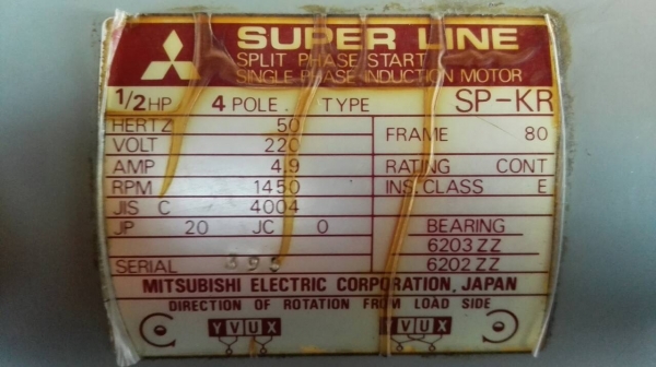 *** Sold *** มอเตอร์ Mitsubishi // Hitachi 1/2 HP. 220V. 2 สายไฟบ้าน สวยๆ เดิมๆ วิ่งเงียบพร้อมทุกตัวมาเทสก่อนได้ครับ!!