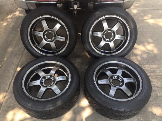 ขายล้อTE37 สีเทา-ดำ ขอบ20x9 off 18 เพิ่งเบิกป้ายแดง พร้อมยาง Nitto 420s 265/50/20 Japan