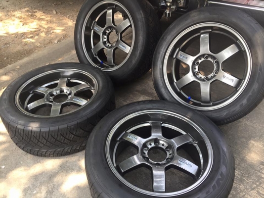 ขายล้อTE37 สีเทา-ดำ ขอบ20x9 off 18 เพิ่งเบิกป้ายแดง พร้อมยาง Nitto 420s 265/50/20 Japan