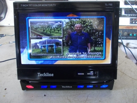 ทีวีติดรถยนต์ 7 นิ้ว Techline พับเก็บได้ ใช้ได้ทั้งทีวีและAV