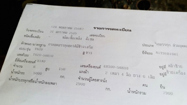 รถมิตซู 6 ล้อดั้ม เปลื่ยนเครื่อง 150 แรงม้า.    สนใจติดต่อ  081 - 6079515