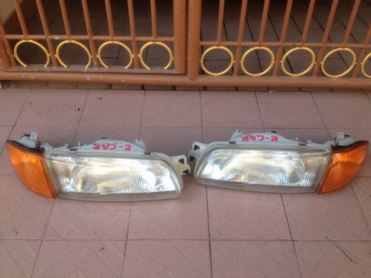 ไฟหน้าพร้อมไฟมุม มิตซู E CAR เก่าญี่ปุ่นเเท้สภาพสวยคู่ละ