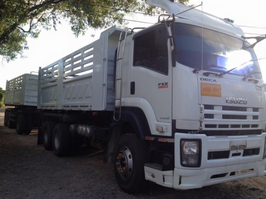 ขายรถพ่วง ISUZU เครื่อง 360 แรง ปี 54 ไมล์ 200,xxx กระบะดัมพ์สามมิตร ลูก 3 เพลายาว 6.50 เมตร