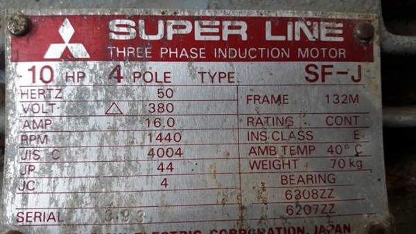 ขายมอเตอร์ mitsubishi ขนาด 10 hp. Type SF-J 380V.เก่าเก็บ ไม่เคยผ่านการใช้งาน ขายมอเตอร์ mitsubishi ขนาด 10 hp. Type SF-J 380V.เก่าเก็บ ไม่เคยผ่านการใช้งาน