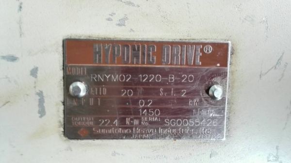 มอเตอร์เกียร์ Sumitomo Hyponic Drive มีเบรค 1/4 HP. 380V. ทด 1:20 เพลาออกคู่ 72 RPM. มาคู่สภาพสวยสดแน่นเงียบพร้อมใช้งาน.