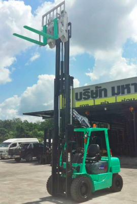 ขายรถ Forklift Mitsubishi Used นำเข้า FD30 3 ตัน เสาเข้าตู้ 4.3 เมตร ติดงากระดก Hinged Fork