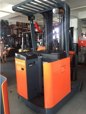 ขายรถ Used Forklift Toyota FB15 ไฟฟ้ายืนขับ 1.5 ตัน เสา 3 ท่อน Full Free 5 เมตร นำเข้า สภาพดียอดเยี่ยม