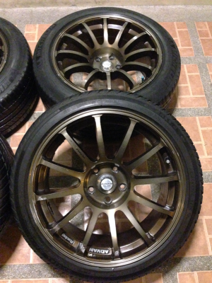 ล้อ ADVAN racing ขอบ18 5รู114 หน้า 8 นิ้ว ET+20 หลัง 9 นิ้ว ET+20 พร้อมยางปี13 ดอกเต็มๆ ใช้กันยาว ราคาเร้าใจ