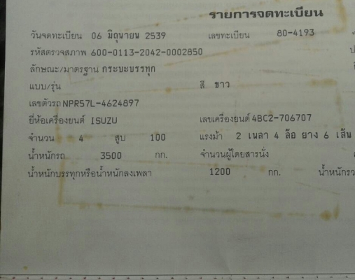 หกล้อ อีซูซุ NPR57Lเครือง4BC2-100ดั้มสามมิต 5คิว ช่วงล่างใหญ่ หน้าFหลังF สภาพดีเดิมๆพร้อมใช้ ทะเบียนพร้อมโอน