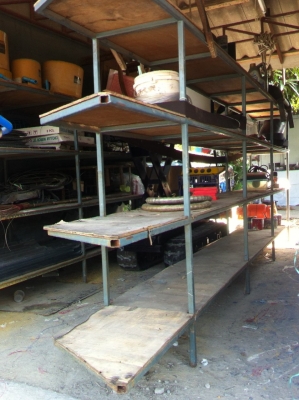 ชั้นวาง แข็งแรง เหล็กกล่องหนา2 มิลกันสนิมไม่ผุ  ไม้อัดหนา