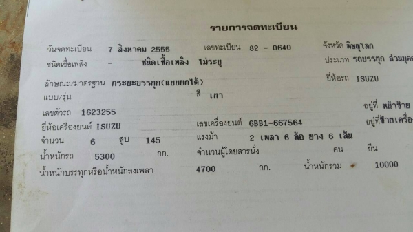 รถหัวยาว ดั้ม isuzu เครื่อง6BB 145 พวงมาลัยเพาเวอร์สโลกลางอินเตอร์ ช่วงล่างร็อค ภาษีไม่ขาด เล่มทะเบียนชุดโอนครบ