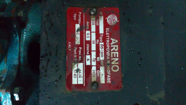 ขาย !! ปั้มน้ำหอยโข่งARENOขนาด1แรง220v.ท่อ1" พร้อมใช้