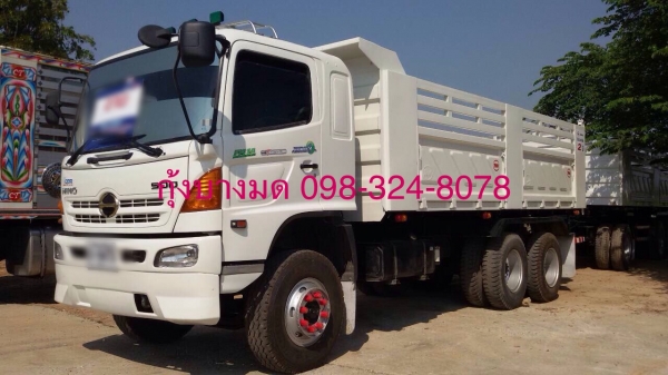 ขายรถพ่วง Hino mega เครื่อง 320 แรง ปี 49 แม่ลูกดัมพ์สามมิตร ลูก 3 เพลา ยาว 6.50 เมตร ยางดี ทะเบียนพร้อม