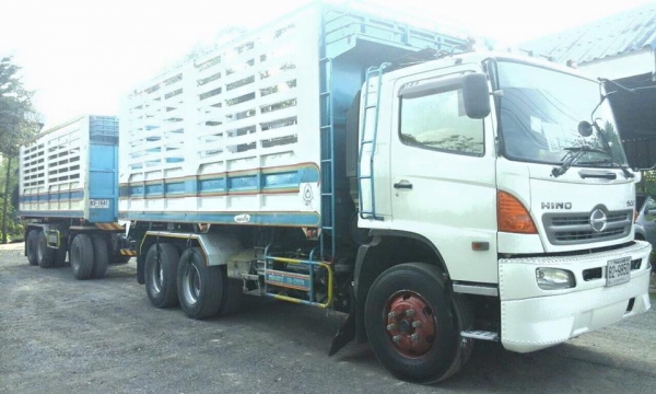 ขายสิบล้อ HINO FM1A 344 ปี53 พ่วงแม่ลูกดั้มคอกเกษตรเหล็ก  รถสวยพร้อมใช้งาน