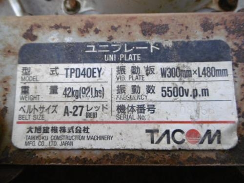 ขาย เครื่องตบดิน TACOM  TPD40EY รหัสสินค้า : 80803455  Line ID: nihonmono www.nihonmono.com