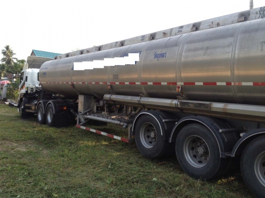 ถังบรรทุกของเหลว สแตนเลส 40000 ลิตร อู่ พนัส ล้อยก ใช้ลมยีง มี 9 ช่อง ทะลุ 1-2 และ 8-9
