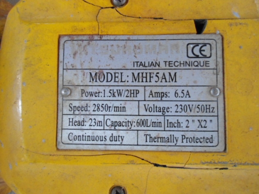 ขายปั้มน้ำหอยโข่ง MITSUROMAN ขนาด 2 นิ้ว 2 HP 230 V