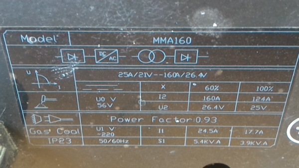 เครื่องเชื่อมโลหะชนิด DC INVERTER ยี่ห้อ TUF รุ่น MMA 160 น้ำหนักเบาปรับกระแสได้ถึง 160 A.
